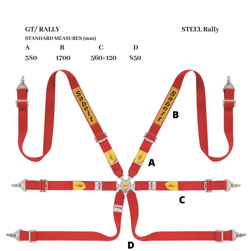 Sabelt Steel Series 2" Rally 6 Point Harness - Image 4